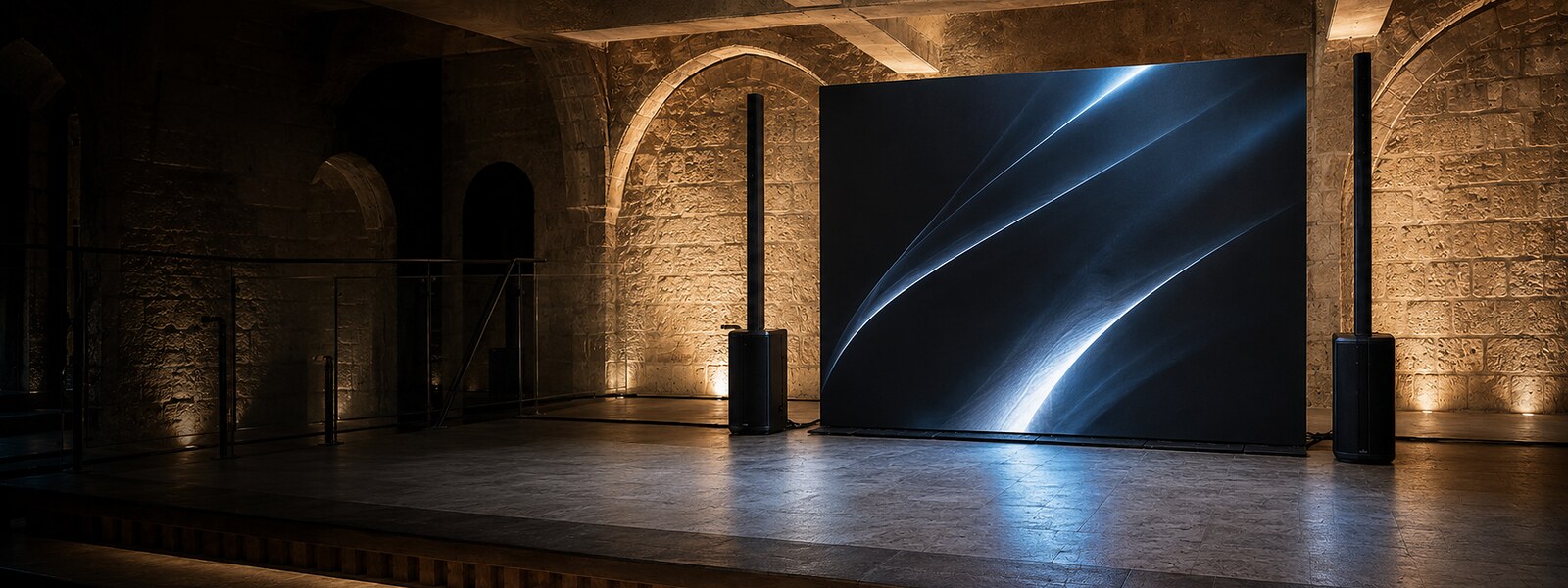 Mur LED et sonorisation Videopix installés dans un lieu événementiel